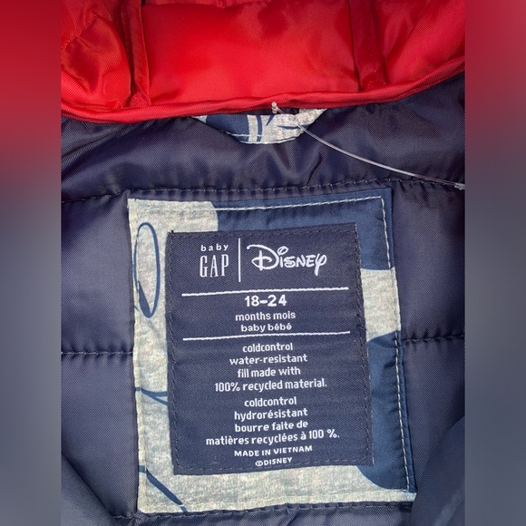 NWT GAP X DISNEY PUFFER JACKET Sz 18-24M - Picture 5 of 5